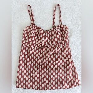Patagonia Rust Red and Cream Printed Tank Top